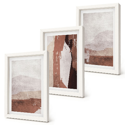 Mur de cadres Motifs abstraits dans les tons de brun et de beige