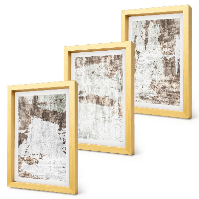 Lot de 3 tableaux Motifs abstraits dans les tons de blanc et de brun