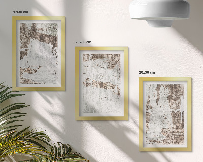 Lot de 3 tableaux Motifs abstraits dans les tons de blanc et de brun