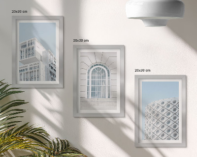 Ensemble de 3 tableaux Architecture moderne, minimalisme et géométrie