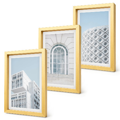 Ensemble de 3 tableaux Architecture moderne, minimalisme et géométrie