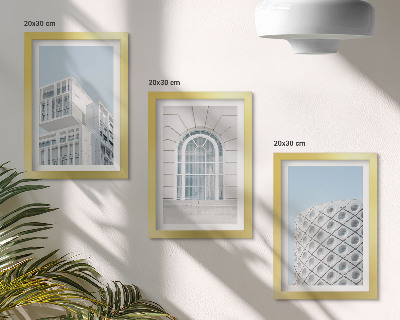 Ensemble de 3 tableaux Architecture moderne, minimalisme et géométrie