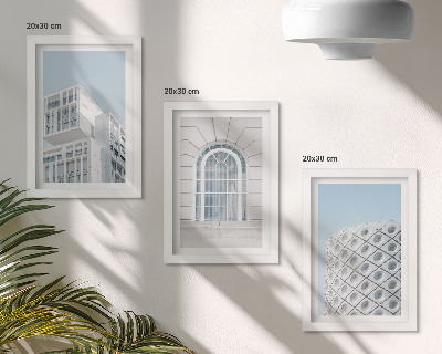 Ensemble de 3 tableaux Architecture moderne, minimalisme et géométrie