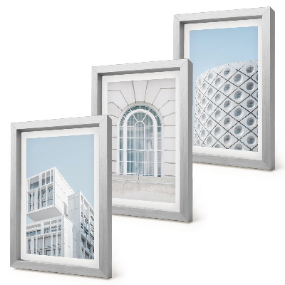 Ensemble de 3 tableaux Architecture moderne, minimalisme et géométrie