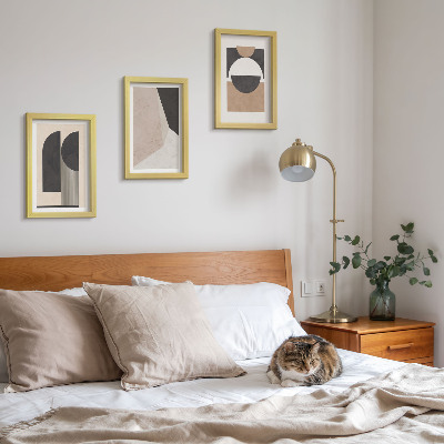 Ensemble de 3 tableaux Formes abstraites dans des tons beige et brun