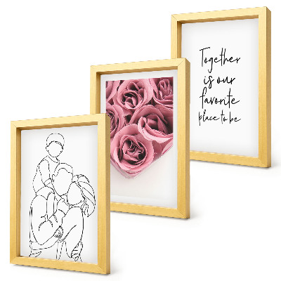 Mur de cadres Inscription sur les bouquets de roses de la famille