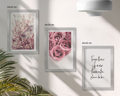 Lot de 3 tableaux Fleurs et bouquets de roses avec une inscription faite maison