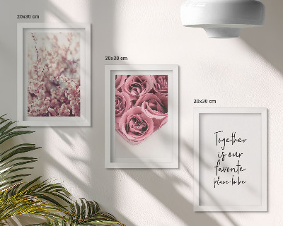 Lot de 3 tableaux Fleurs et bouquets de roses avec une inscription faite maison