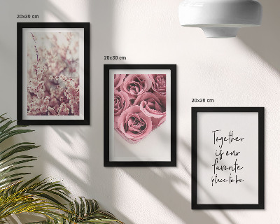Lot de 3 tableaux Fleurs et bouquets de roses avec une inscription faite maison