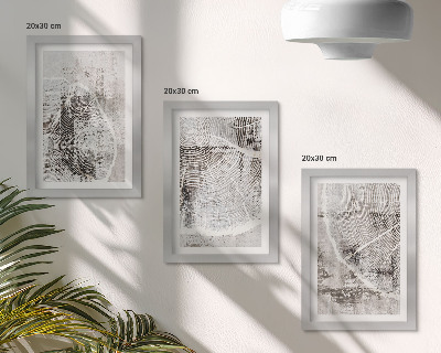 Ensemble de 3 tableaux Motifs de grain de bois dans des tons de gris et de blanc