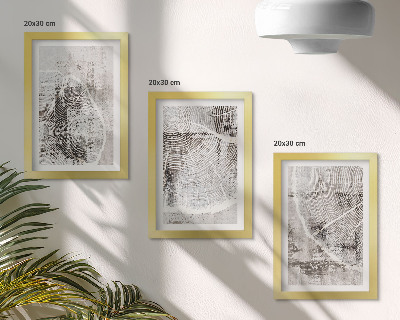 Ensemble de 3 tableaux Motifs de grain de bois dans des tons de gris et de blanc