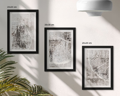 Ensemble de 3 tableaux Motifs de grain de bois dans des tons de gris et de blanc