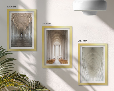 Lot de 3 tableaux Intérieurs de bâtiments historiques et de cathédrales