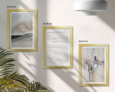 Mur de cadres Motifs abstraits dans des tons neutres et terreux