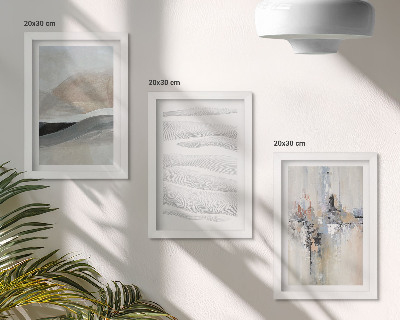 Mur de cadres Motifs abstraits dans des tons neutres et terreux