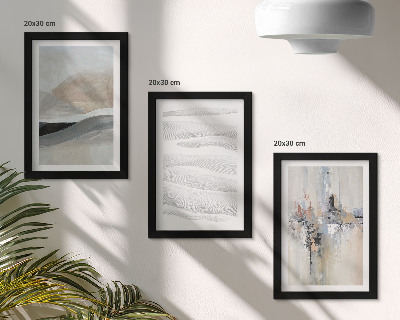 Mur de cadres Motifs abstraits dans des tons neutres et terreux
