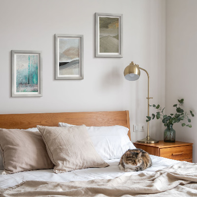 Ensemble de 3 tableaux Décorations minimalistes abstraites peintes