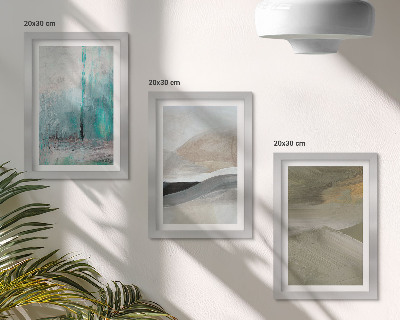 Ensemble de 3 tableaux Décorations minimalistes abstraites peintes