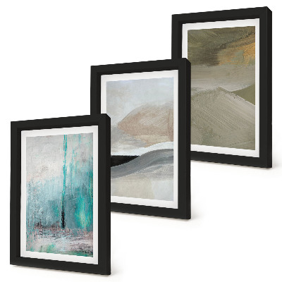 Ensemble de 3 tableaux Décorations minimalistes abstraites peintes