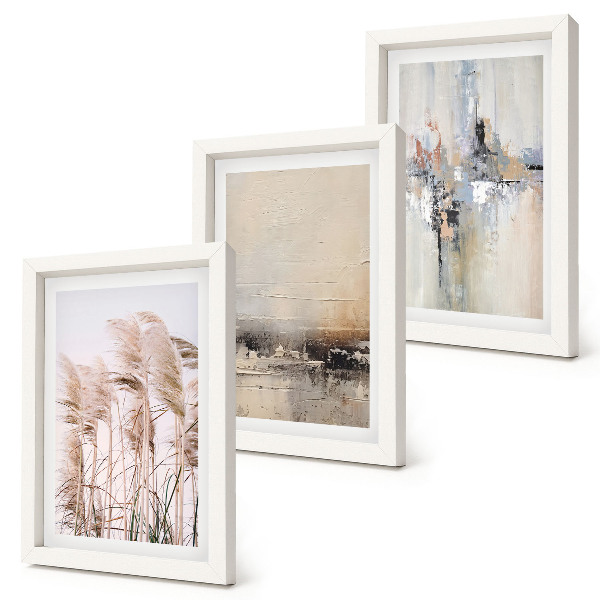 Mur de cadres Végétation naturelle, motifs abstraits aux couleurs douces