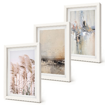 Mur de cadres Végétation naturelle, motifs abstraits aux couleurs douces