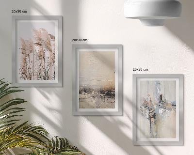 Mur de cadres Végétation naturelle, motifs abstraits aux couleurs douces