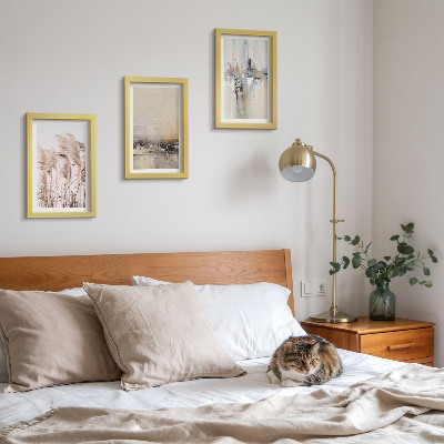Mur de cadres Végétation naturelle, motifs abstraits aux couleurs douces