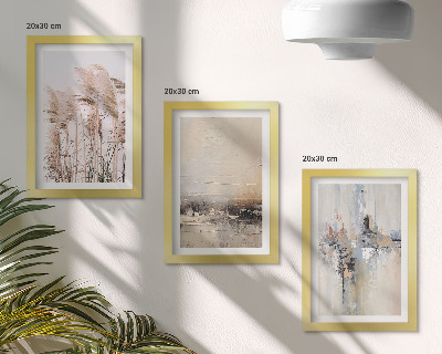Mur de cadres Végétation naturelle, motifs abstraits aux couleurs douces