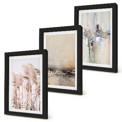 Mur de cadres Végétation naturelle, motifs abstraits aux couleurs douces