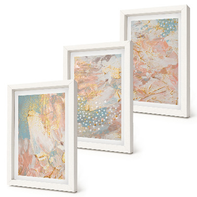 Lot de 3 tableaux Texture à motifs abstraits aux couleurs pastel