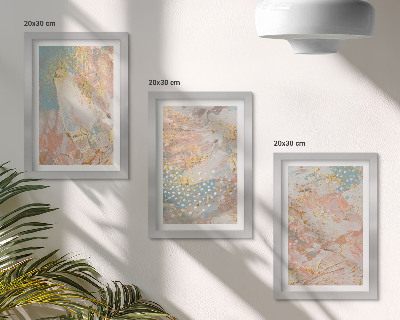 Lot de 3 tableaux Texture à motifs abstraits aux couleurs pastel