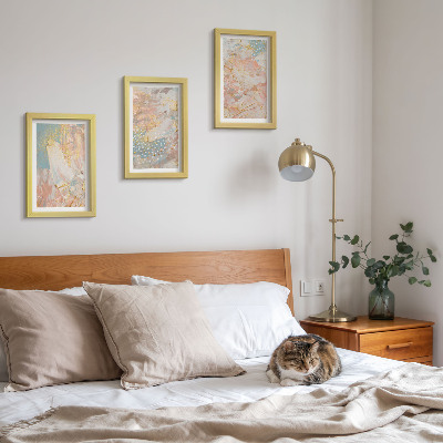Lot de 3 tableaux Texture à motifs abstraits aux couleurs pastel