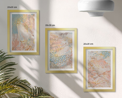 Lot de 3 tableaux Texture à motifs abstraits aux couleurs pastel