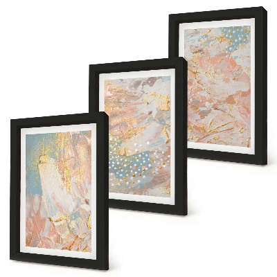 Lot de 3 tableaux Texture à motifs abstraits aux couleurs pastel