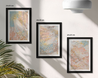 Lot de 3 tableaux Texture à motifs abstraits aux couleurs pastel