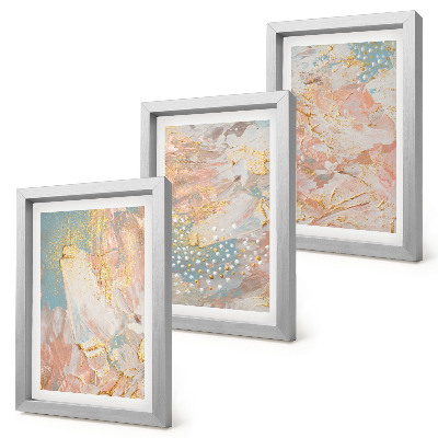 Lot de 3 tableaux Texture à motifs abstraits aux couleurs pastel