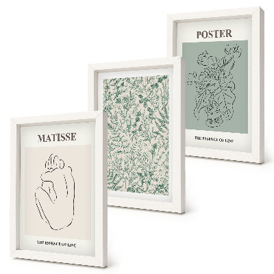 Mur de cadres Lignes et motifs végétaux dans un style minimaliste