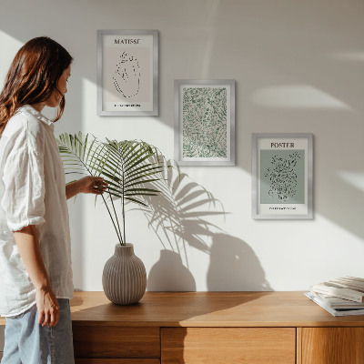 Mur de cadres Lignes et motifs végétaux dans un style minimaliste