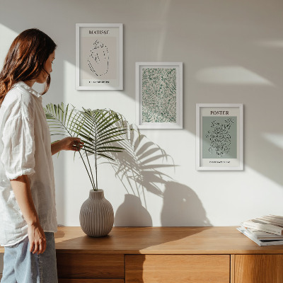 Mur de cadres Lignes et motifs végétaux dans un style minimaliste