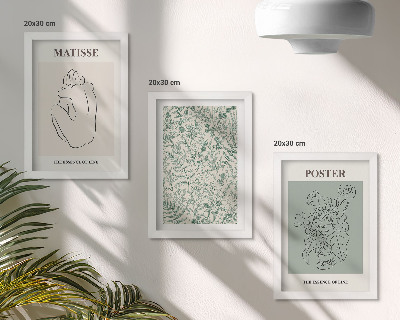 Mur de cadres Lignes et motifs végétaux dans un style minimaliste