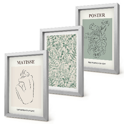 Mur de cadres Lignes et motifs végétaux dans un style minimaliste