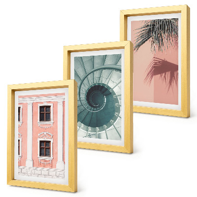 Lot de 3 tableaux Architecture aux teintes pastel et aux motifs en spirale