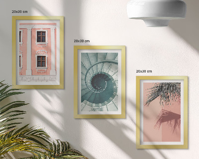 Lot de 3 tableaux Architecture aux teintes pastel et aux motifs en spirale
