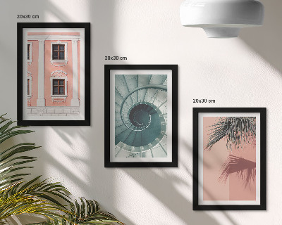 Lot de 3 tableaux Architecture aux teintes pastel et aux motifs en spirale