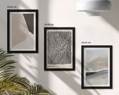 Ensemble de 3 tableaux Motifs abstraits dans des tons de beige et de gris