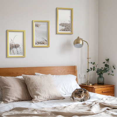 Lot de 3 tableaux Végétation aquatique délicate vues estivales
