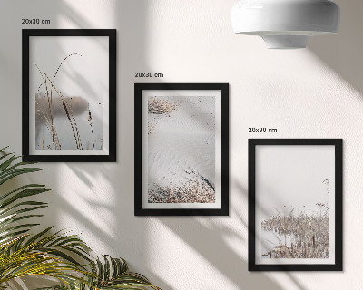 Lot de 3 tableaux Végétation aquatique délicate vues estivales