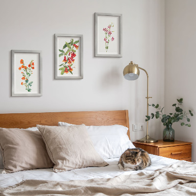 Lot de 3 tableaux Peinture florale rétro vintage