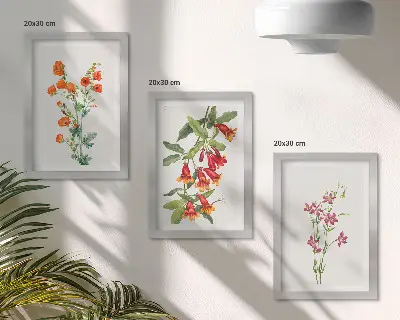 Peinture florale rétro vintage lot de 3 tableaux