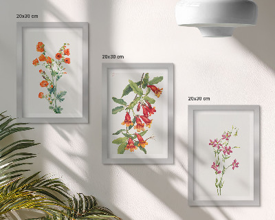 Lot de 3 tableaux Peinture florale rétro vintage